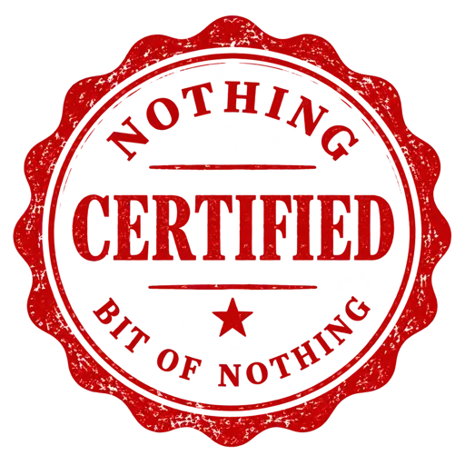 Official Bit of Nothing certificate seal
